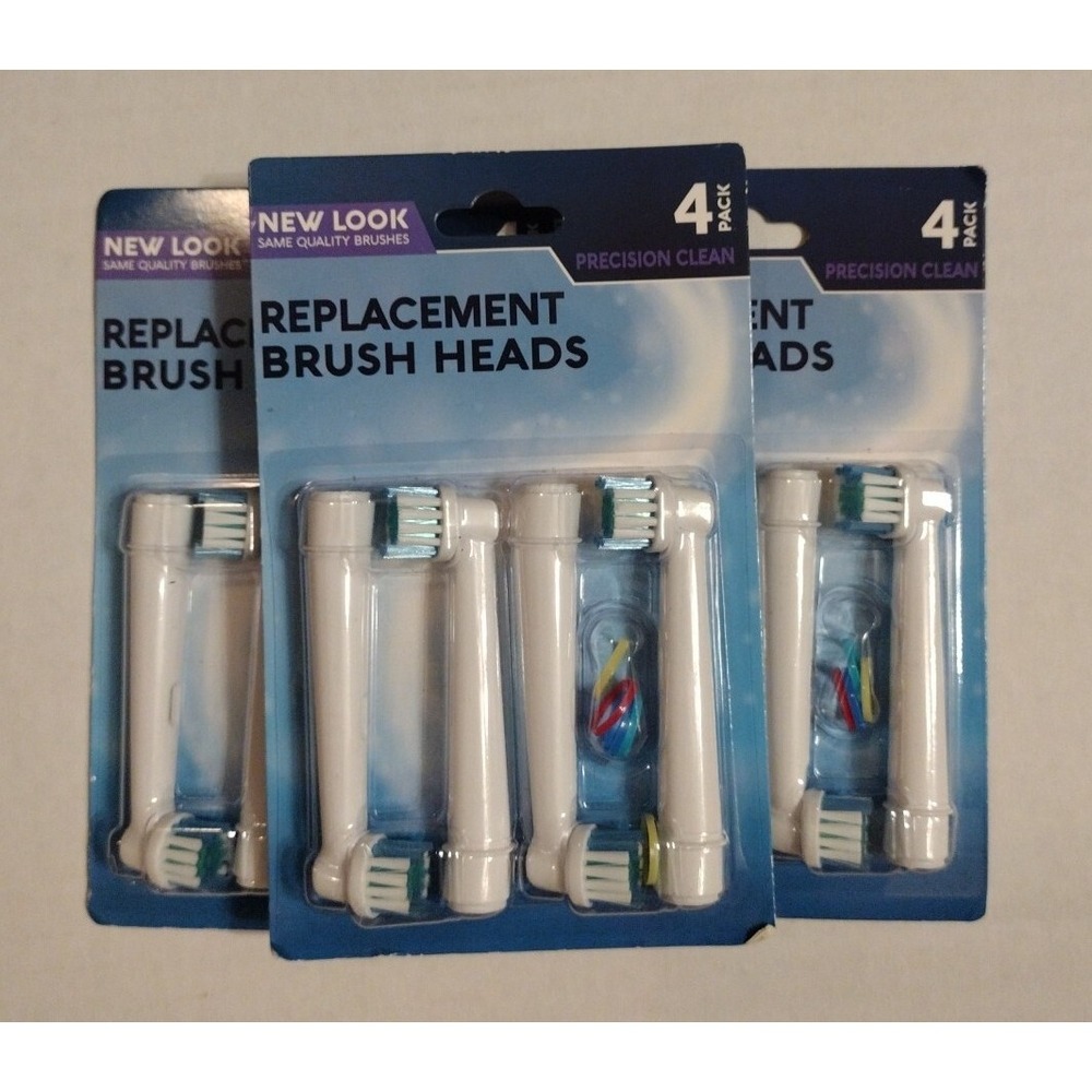 Lot Of 3 - 4pk of Precision Clean Replacement Brush Heads for Oral B (12 Total)